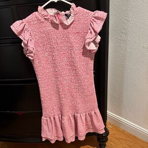 French Connection Pink Ruffle Mini Dress